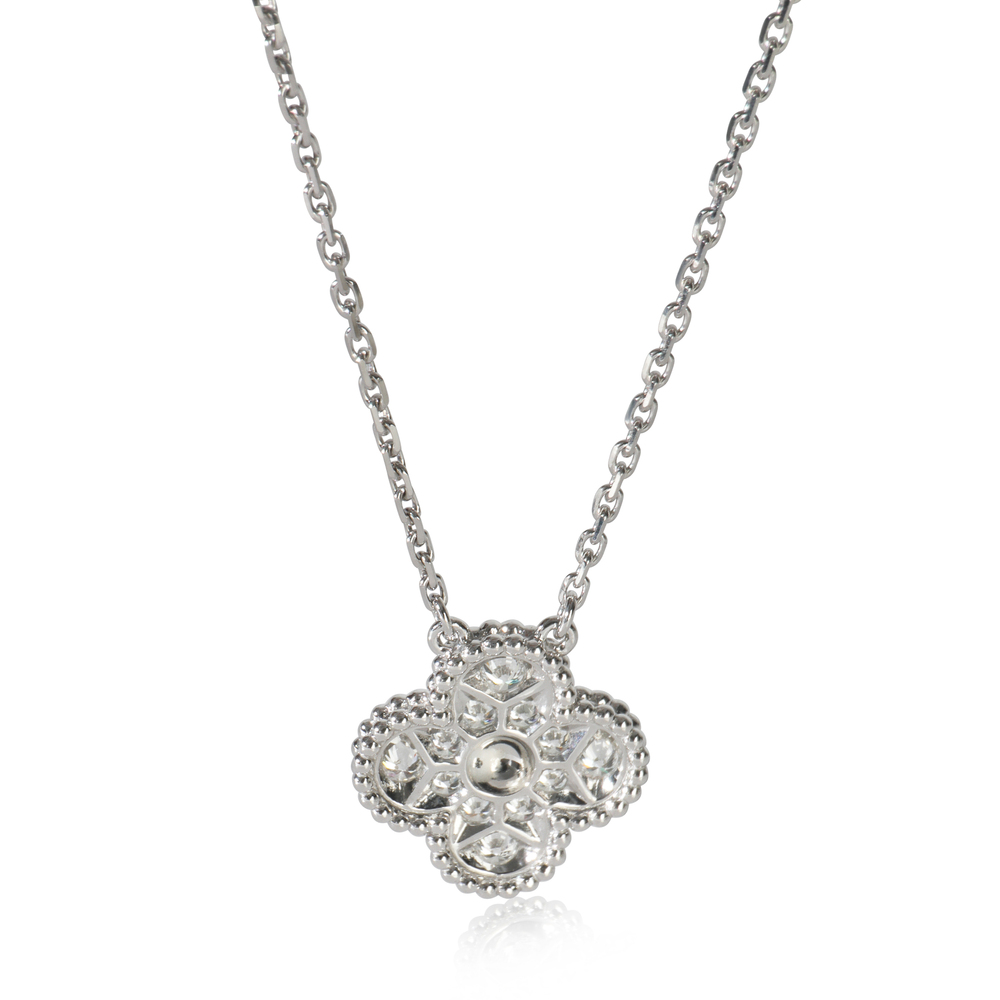 Van Cleef & Arpels White Gold Diamond Vintage Alhambra Pendant - Picture 2 of 4